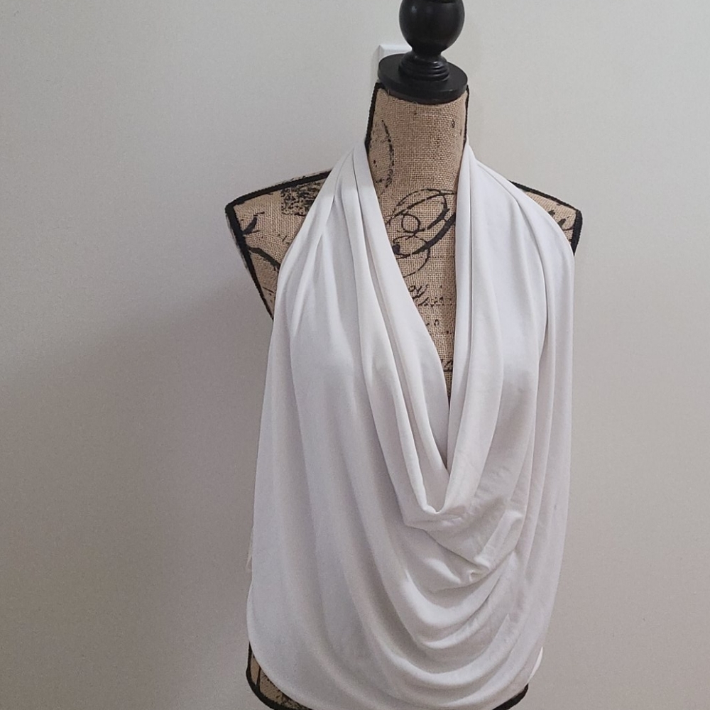 Cowl neck halter top